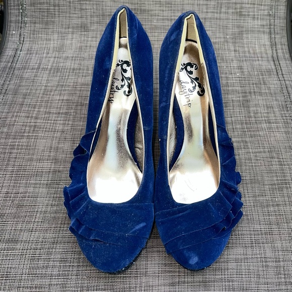 Daytrip Blue Glitter Heels - Picture 3 of 6